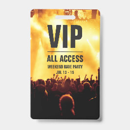Crachá de Acesso Total ao Concerto VIP Personaliza