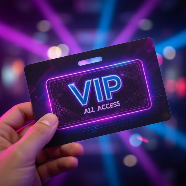 Crachá de Acesso Total Neon VIP (Criador carregado)