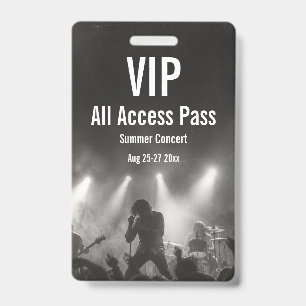 Crachá de Acesso Total Personalizado VIP para Conc