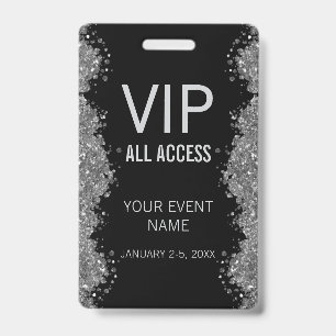 Crachá de Acesso Total VIP do Evento Black Silver