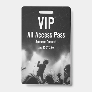 Crachá de Acesso Total VIP Personalizado para Show