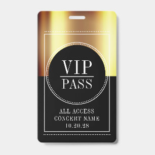 Crachá de Acesso Total VIP Personalizado para Show
