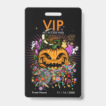 Crachá de Acesso VIP de Evento do Halloween