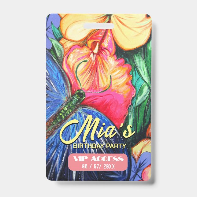 Crachá de Acesso VIP festa de aniversário (Frente)