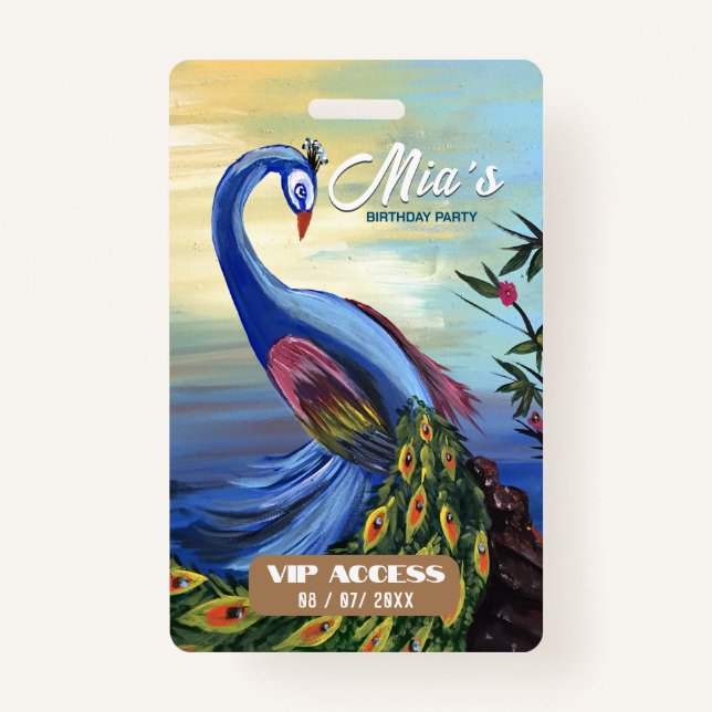 Crachá de Acesso VIP festa de aniversário (Frente)