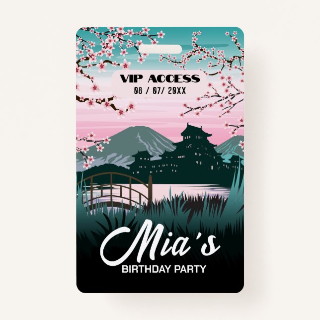 Crachá de Acesso VIP festa de aniversário (Frente)