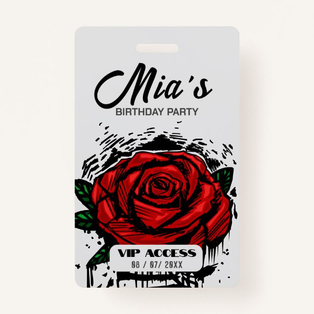 Crachá de Acesso VIP festa de aniversário (Frente)