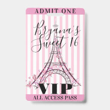 Crachá de Acesso VIP para Festa de Aniversário de