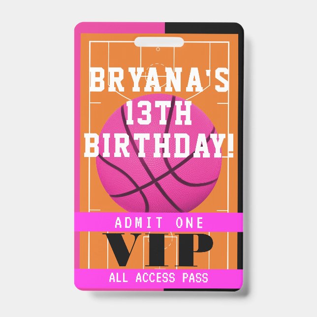 Crachá de Acesso VIP para Festa de Aniversário Ros (Frente)