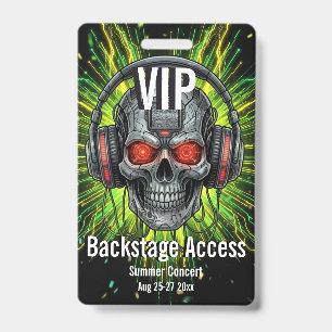 Crachá de Acesso VIP Personalizado ao Backstage do