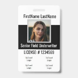 Crachá de Agente de Seguros Frente e Verso Igual