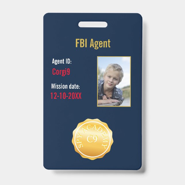Crachá de Agente Secreto do FBI (Frente)