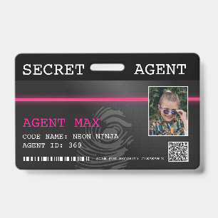 Crachá de Agente Secreto Interativo Espião - Preto