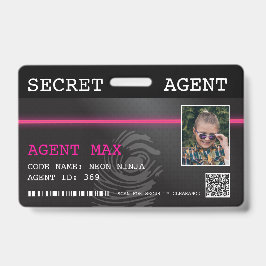 Crachá de Agente Secreto Interativo Espião - Preto