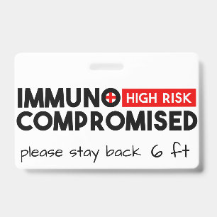 Crachá de Alerta de Alto Risco Imunocomprometidos