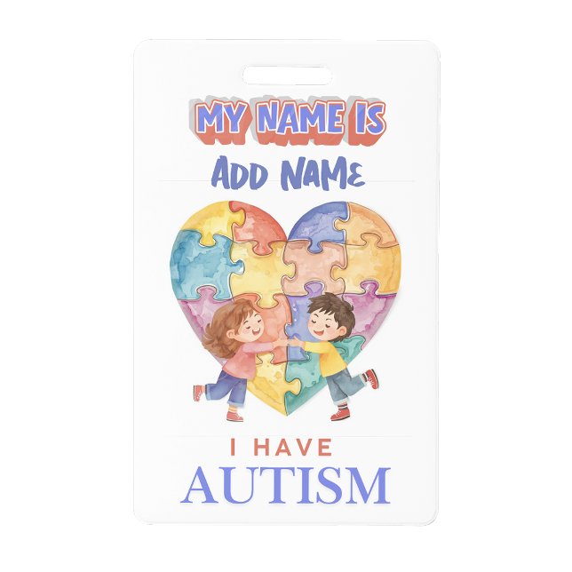Crachá de Alerta de Autismo (Autism Alert id Badge Tag)
