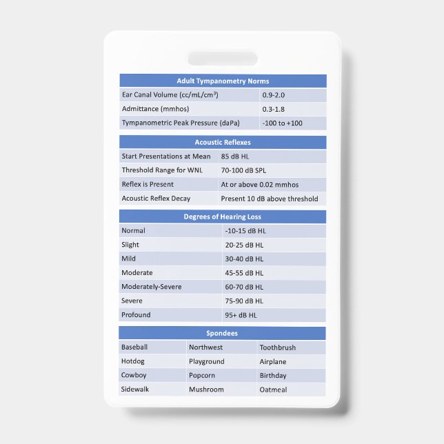 Crachá de Audiologia/Crachá de Referência (Frente)