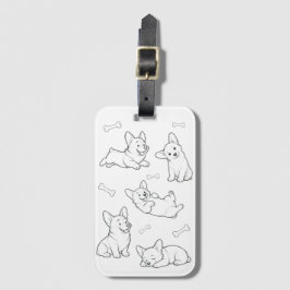 Crachá de Bagagem Corgi Etiqueta de Viagem de Cach