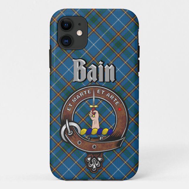 Crachá de Bain Clan e Capa de telefone de Tartan (Verso)