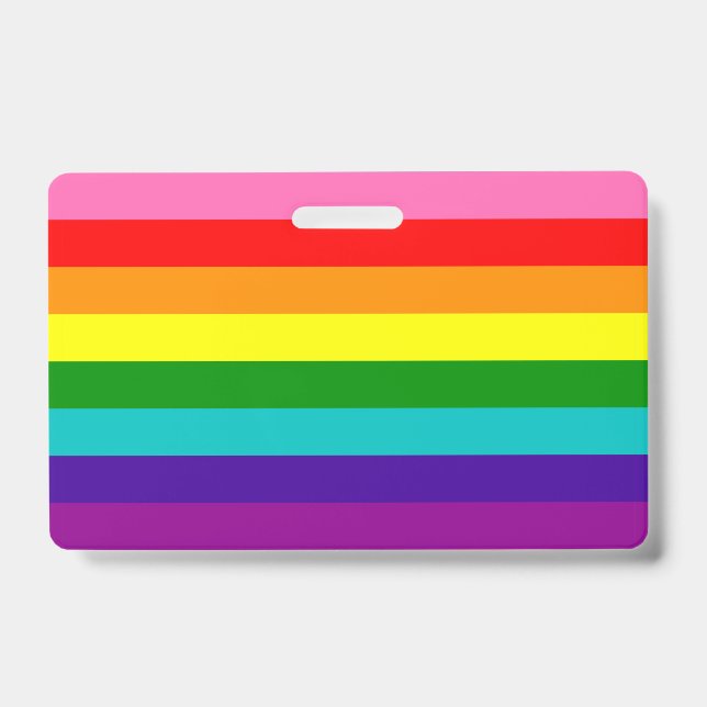 Crachá de bandeira gay LGBT arco-íris (Frente)