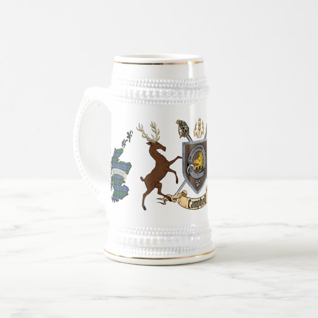 Crachá de Campbell Clan com Caneca de cerveja de C (Frente Esquerda)