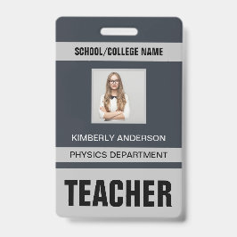 Crachá de cartão de identificação de professor