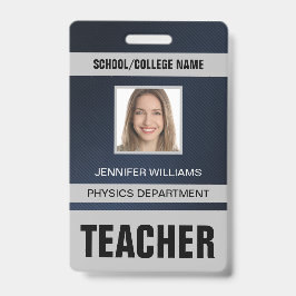 Crachá de cartão de identificação de professor