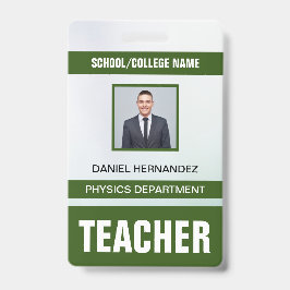 Crachá de cartão de identificação de professor