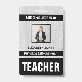 Crachá de cartão de identificação de professor