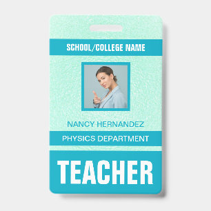 Crachá de Cartão de Identificação de Professora Mo