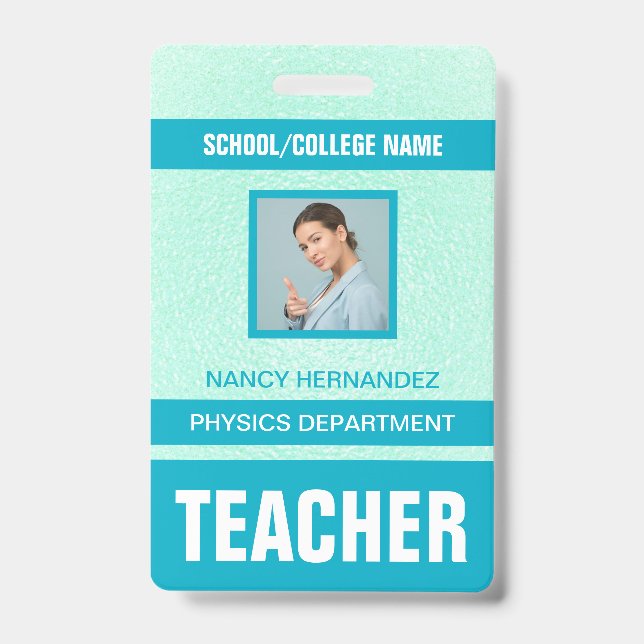 Crachá de Cartão de Identificação de Professora Mo (Frente)