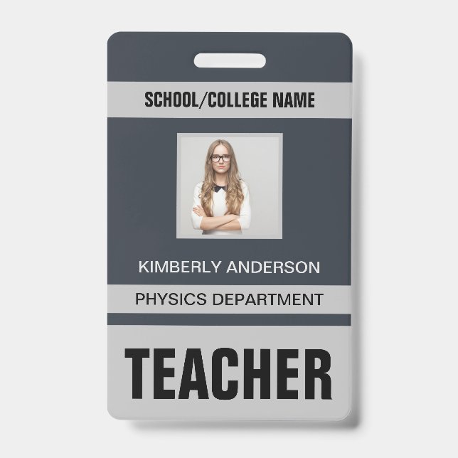 Crachá de Cartão de Identificação do Professor (Front)