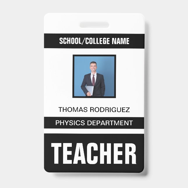 Crachá de Cartão de Identificação do Professor (Front)
