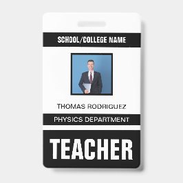 Crachá de Cartão de Identificação do Professor