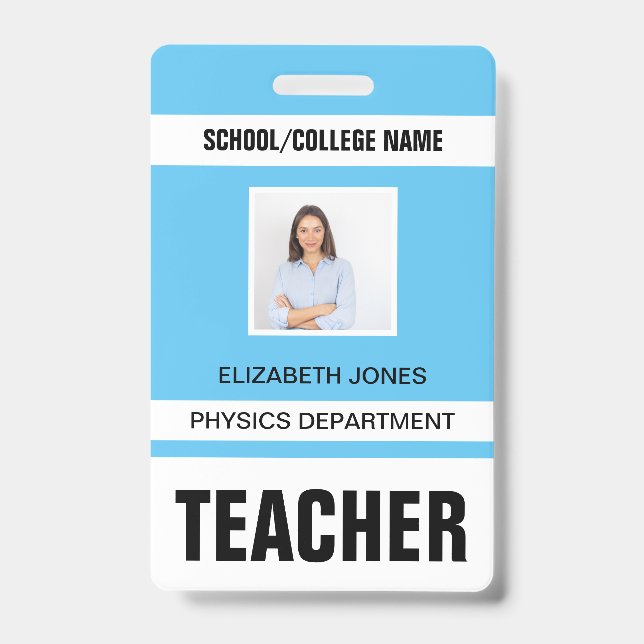 Crachá de Cartão de Identificação do Professor (Front)
