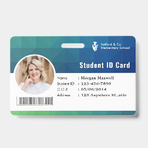 Crachá de cartão de identificação moderno estudant
