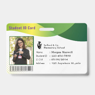 Crachá de cartão de identificação moderno estudant