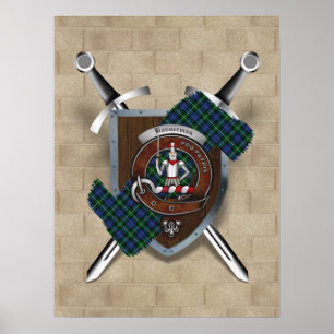 Crachá de Clã Bannerman Cruzado Espadas Poster 1