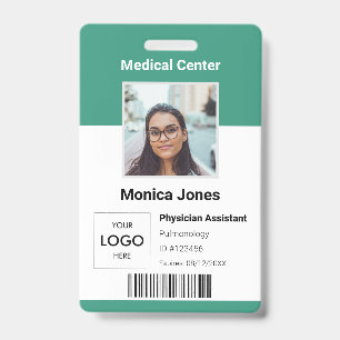 Crachá de Código QR de Foto de Funcionário Médico