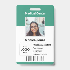 Crachá de Código QR de Foto de Funcionário Médico