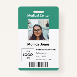 Crachá de Código QR de Foto de Funcionário Médico