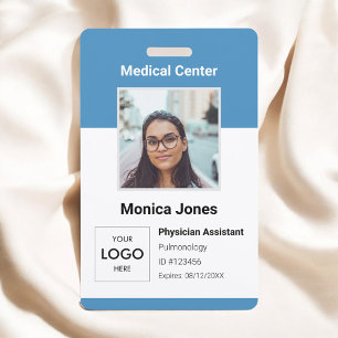 Crachá de Código QR de Foto de Funcionário Médico