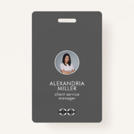 Crachá de Código QR de Foto de Funcionário Simples