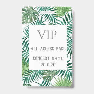 Crachá de Concerto de Acesso Total VIP Tropical Le
