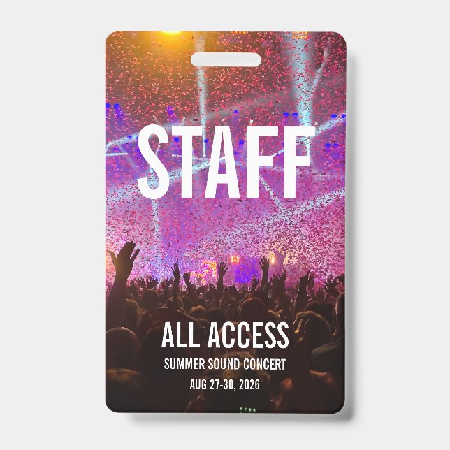 Crachá de Concerto Personalizado (Frente)