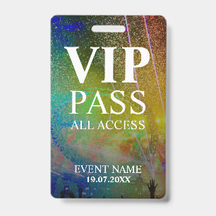 Crachá de Confetti de Evento de Código QR VIP Pers