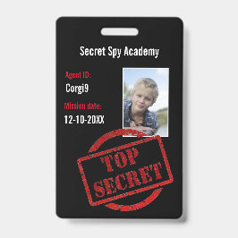 Crachá de Convite de Agente Secreto da Festa de Es