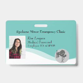 Crachá de Cordão ID Horizontal Genérico Turquesa
