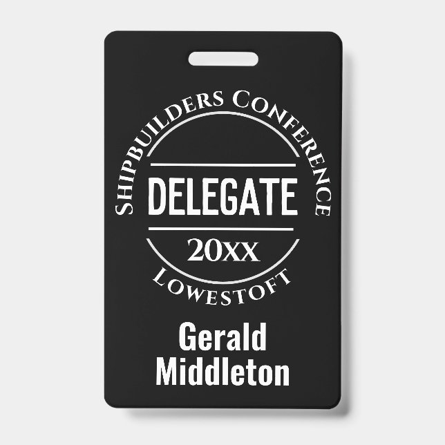 Crachá de Delegação de Conferência (Frente)