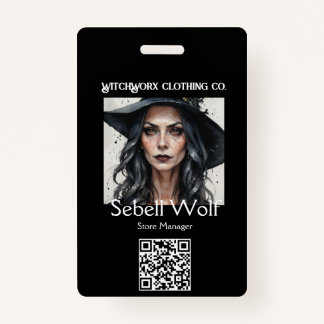 Crachá de Empregado do Pentágono Preto Gótico